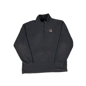 Vintage 90s made in USA flag sherpa fleece quarter Zip sweater men small